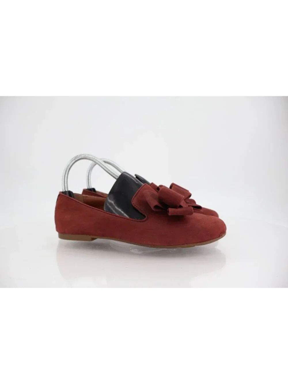Gentle Souls Eugene Ribbon Ballet Flats Women 6.5 Red Nubuck Slip On Comfy Shoes